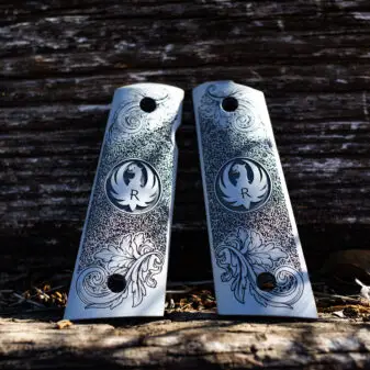 Scroll-Engraved 1911 Ruger Logo Grips